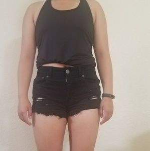 High wasted black shorts